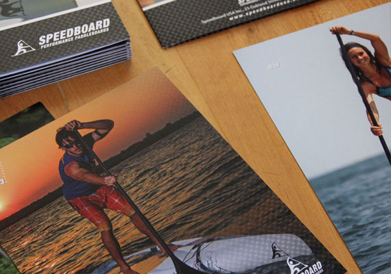 Speedboard USA Performance Paddleboards product brochure, data sheets and business cards.